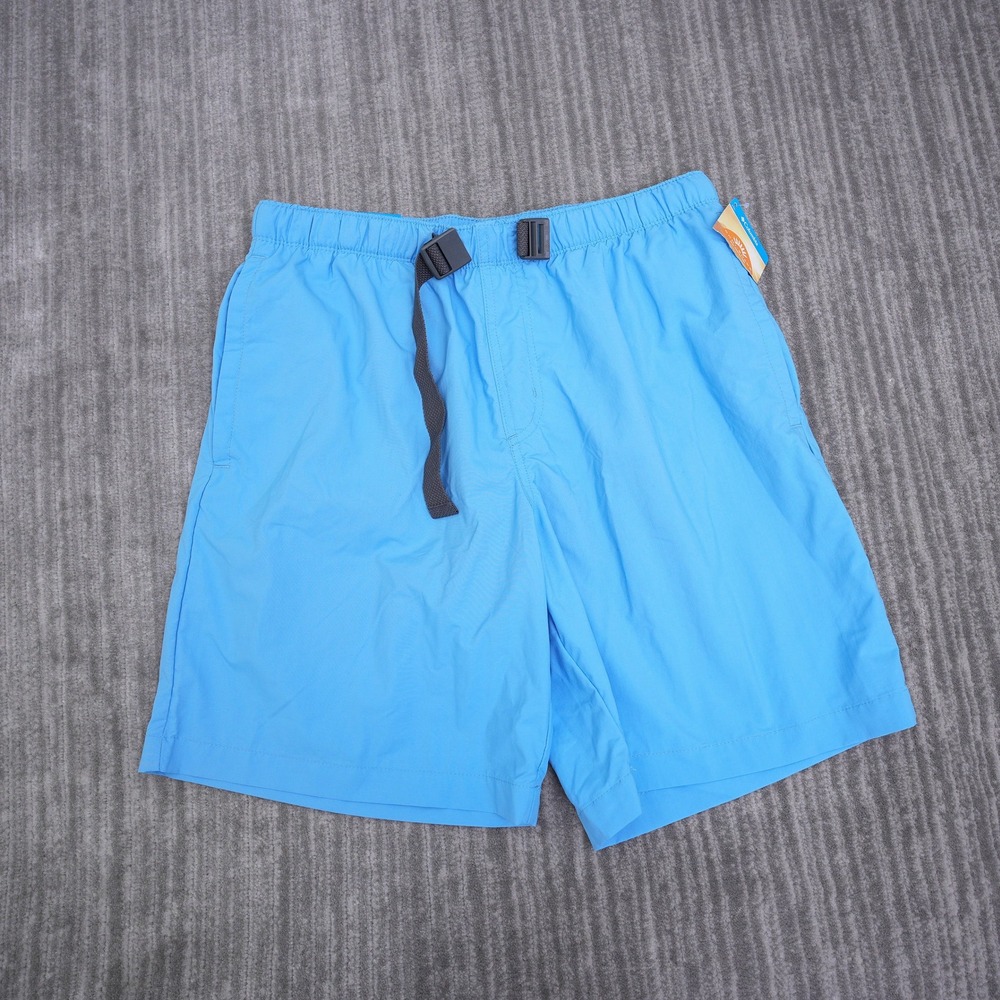 Columbia Mens Flatwater‎ Run Blue Nylon Belted Shorts XM4456 Small NWT